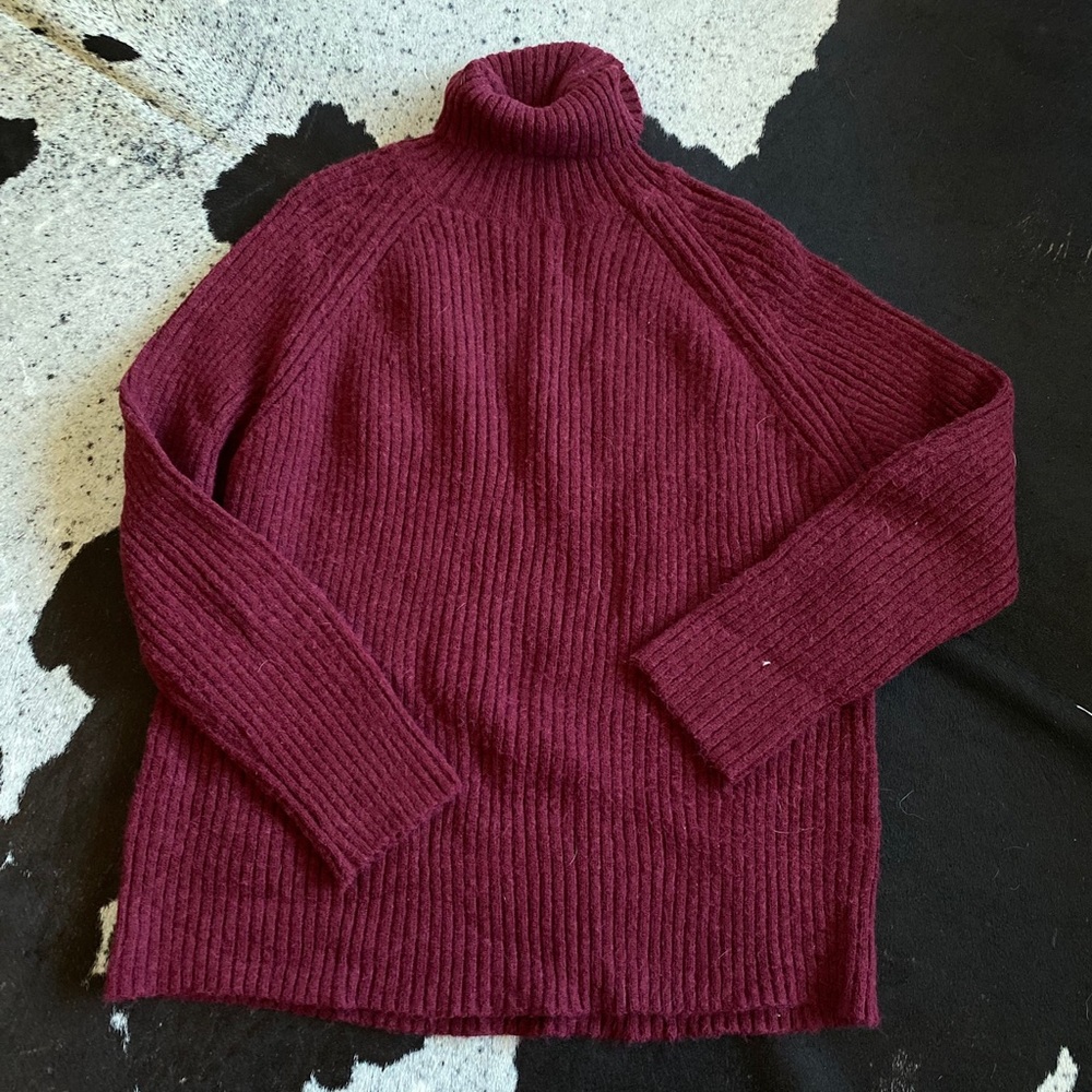 Maroon Knit Turtleneck